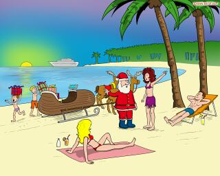 download grote Kerstmis strand desktop achtergrond (543 KB)
