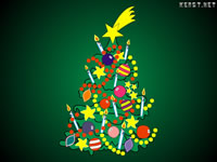 download grote Kerstboom desktop achtergrond (303 Kb)